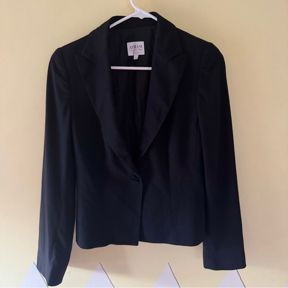 Armani Collezioni Black Blazer Tailored Suit Jacket